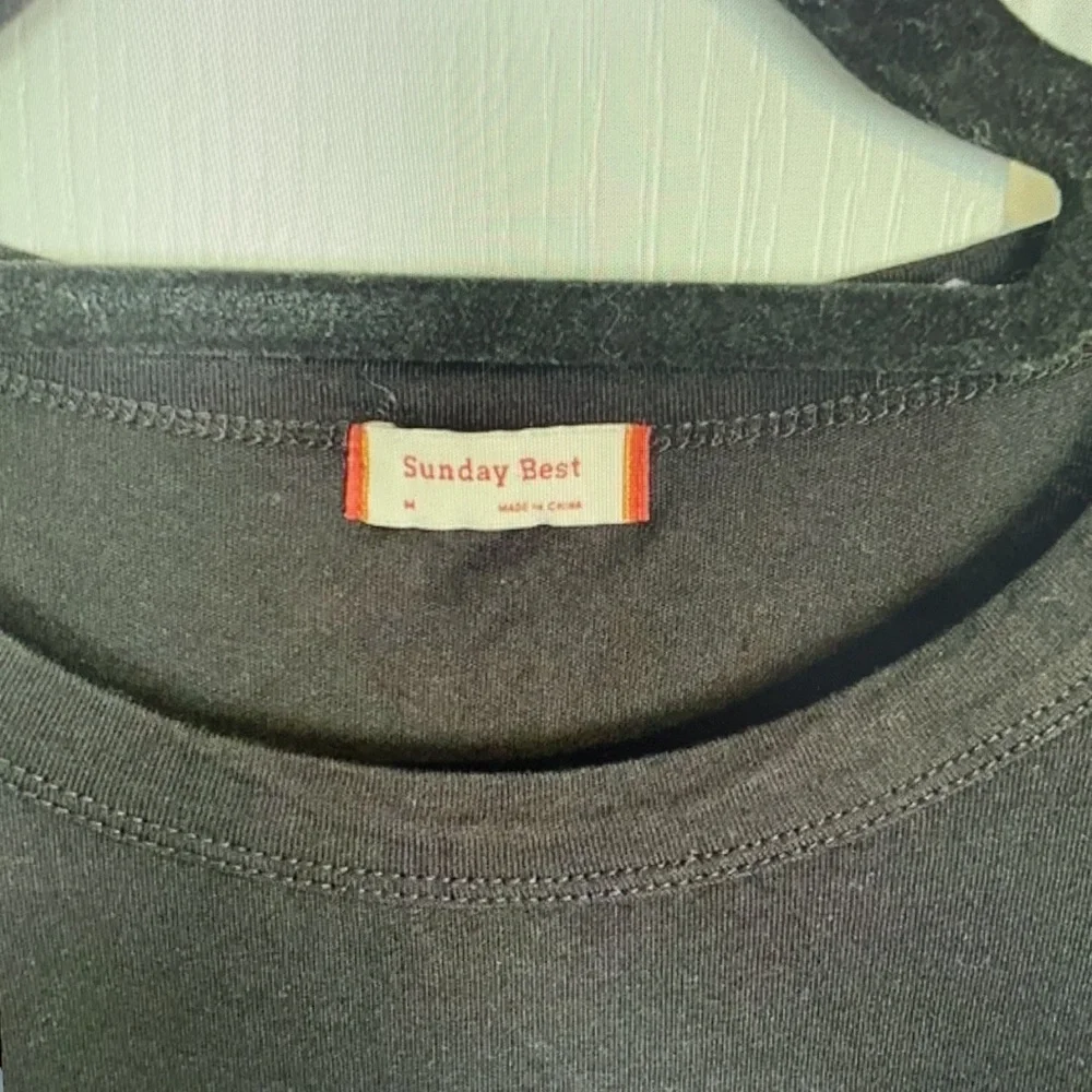 Black T-Shirt with Red Heart Patch - Picture 3 of 4